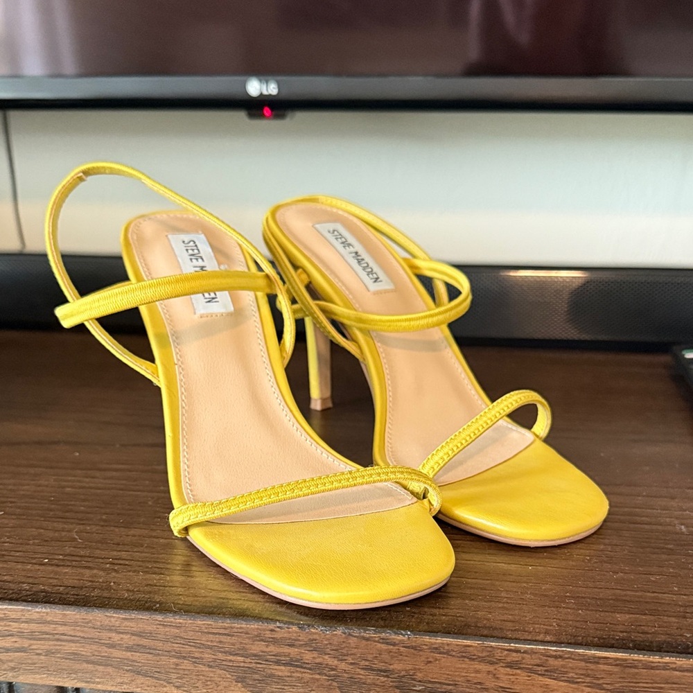 Steve Madden Bright Yellow Strappy Heels